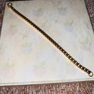 Flat box link bracelet// 18k gold plated